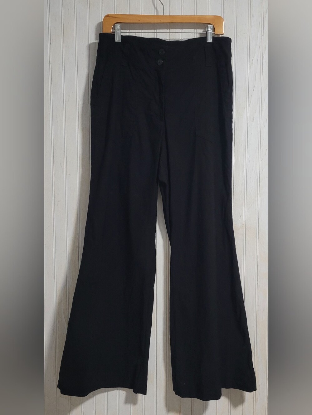 ​Maeve Anthropologie Black Stretch Wide Leg Flare Pants 14